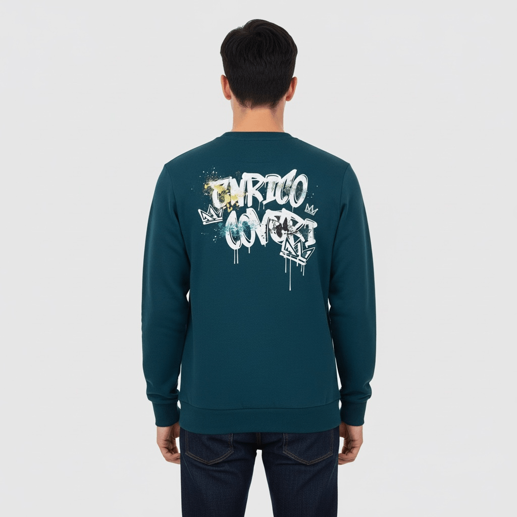 Men's Enrico Coveri sweater in petrol color, featuring a comfortable knit design and classic fit.