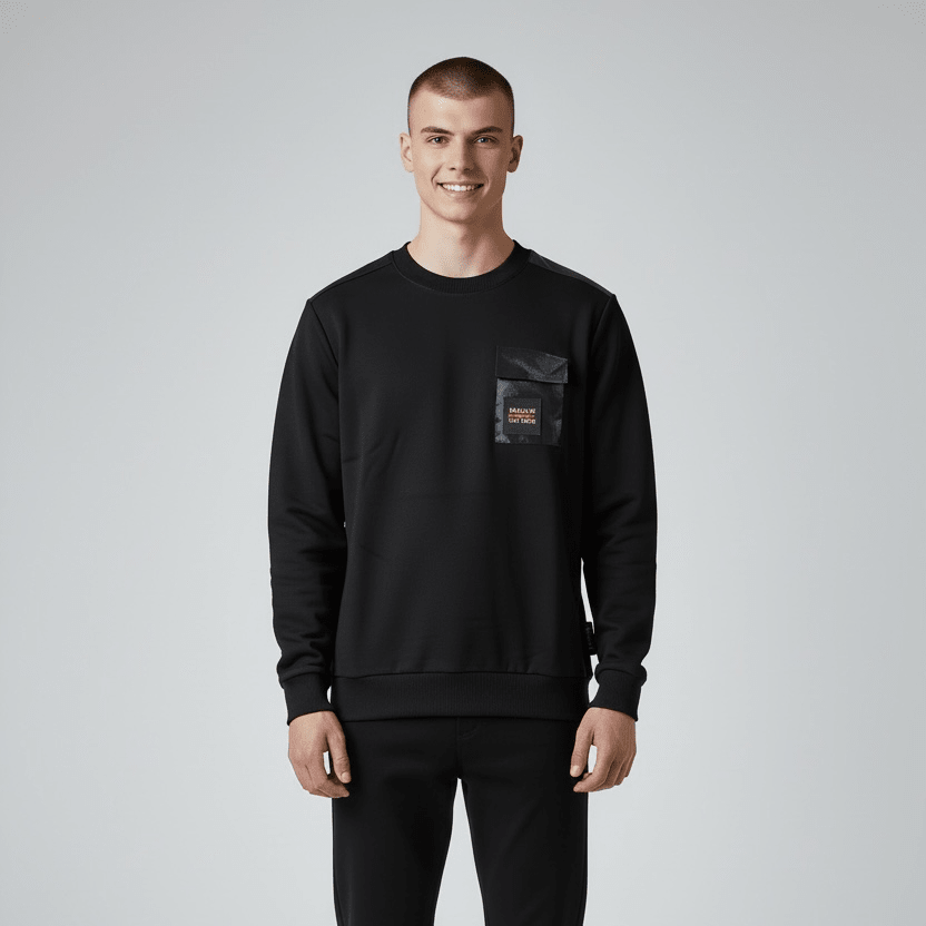 Black Enrico Coveri men's sweater, featuring a classic fit and soft knit fabric, displayed on a neutral background.