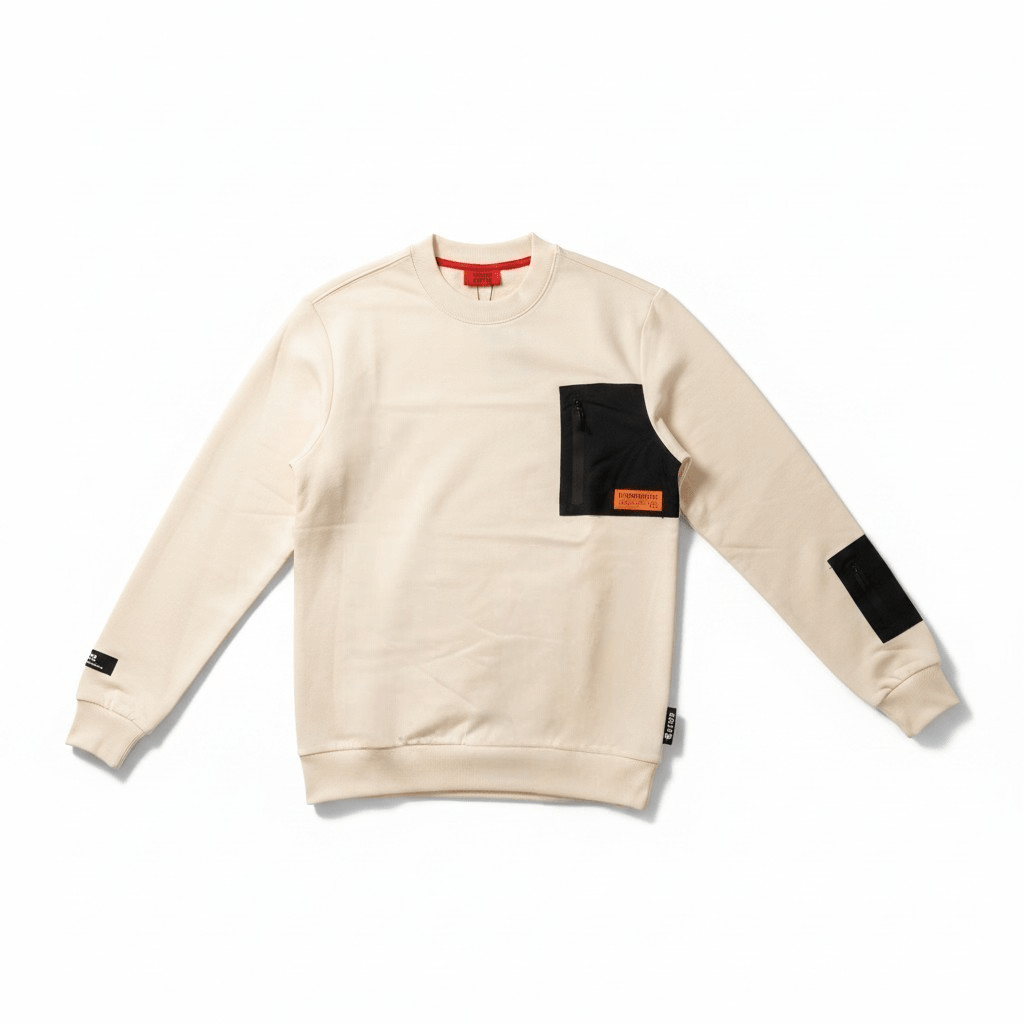 Cream Enrico Coveri men's sweater, size 38, made of soft knit fabric with a classic crew neck and stylish design.