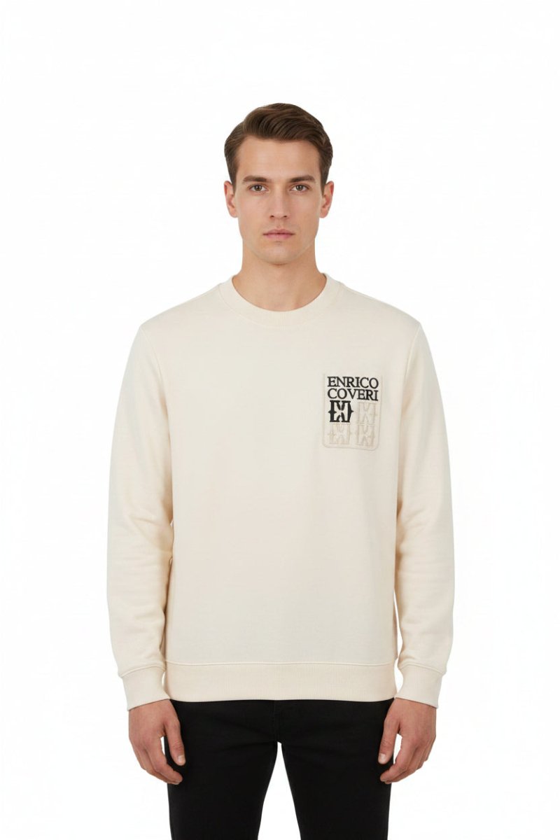 Enrico Coveri Sweater 46 Cream - Shazem - MENS SWEATER - ENRICO COVERI