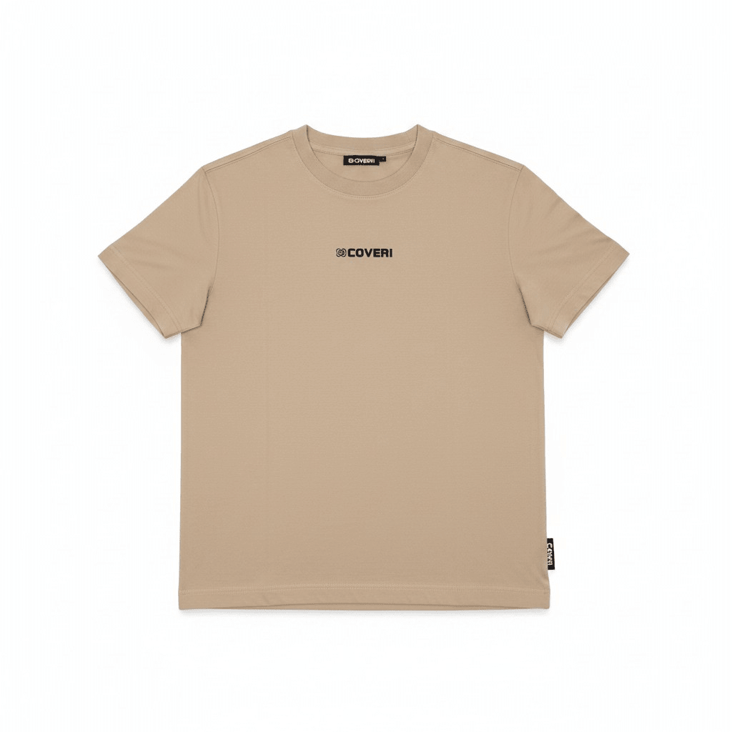Men's Enrico Coveri T-shirt in khaki, casual fit with short sleeves and round neckline, featuring subtle branding details.