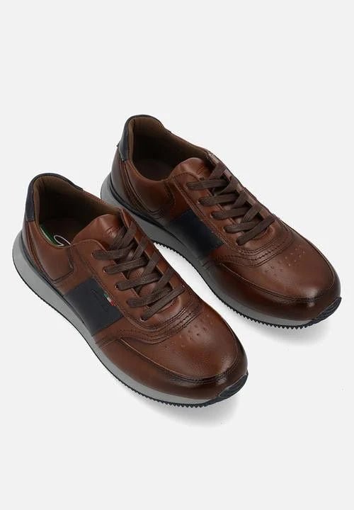 Gino Paoli 10010 Sneaker Tan Navy (Lucas) - Shazem - MENS SNEAKERS - GINO PAOLI