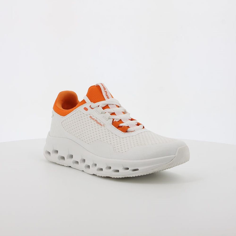 Hush Puppies Brody White/Orange - Shazem - MENS SNEAKERS - HUSH PUPPIES