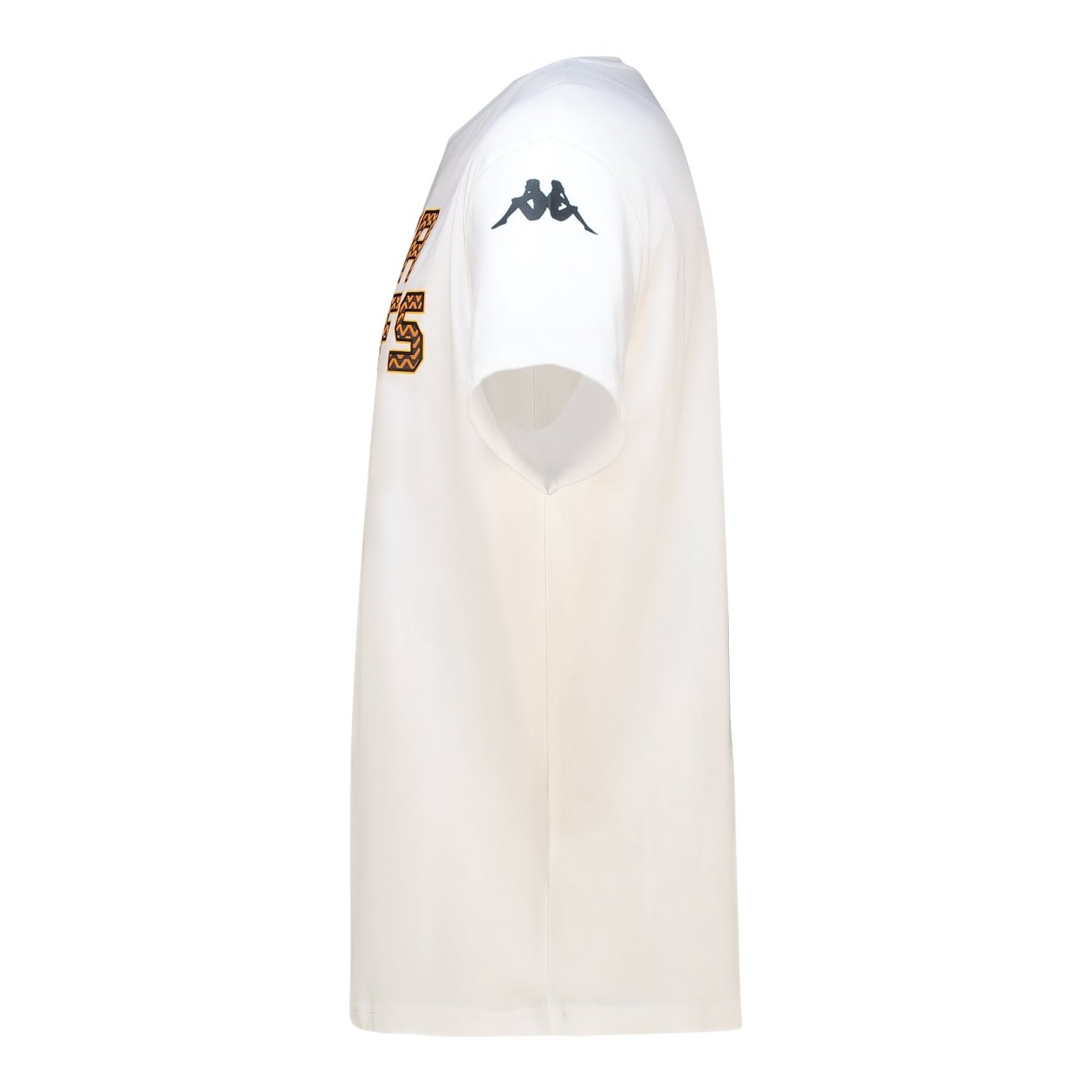 White Kappa Amerit T-shirt for men, featuring a classic fit and Kappa branding, shown laid flat with short sleeves.