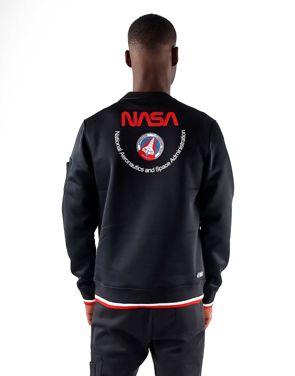 Black Klevas Aldrin men's pullover with a classic fit, featuring a cozy knit texture and ribbed cuffs.