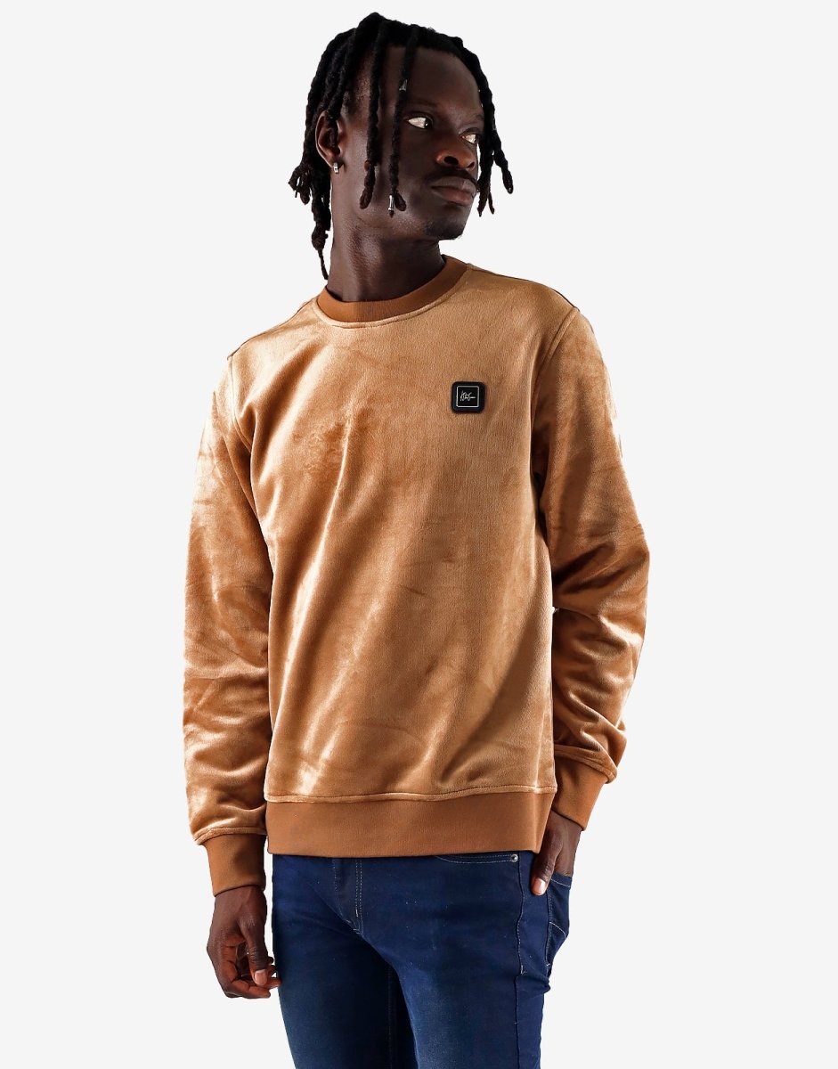 Klevas Soldier Pullover in tobacco, men's knitwear featuring a classic knit design and comfortable fit.