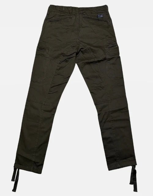 Klevas Tactical Long Cargo Pants in olive green for men, featuring multiple pockets and durable fabric for outdoor or tactical use.