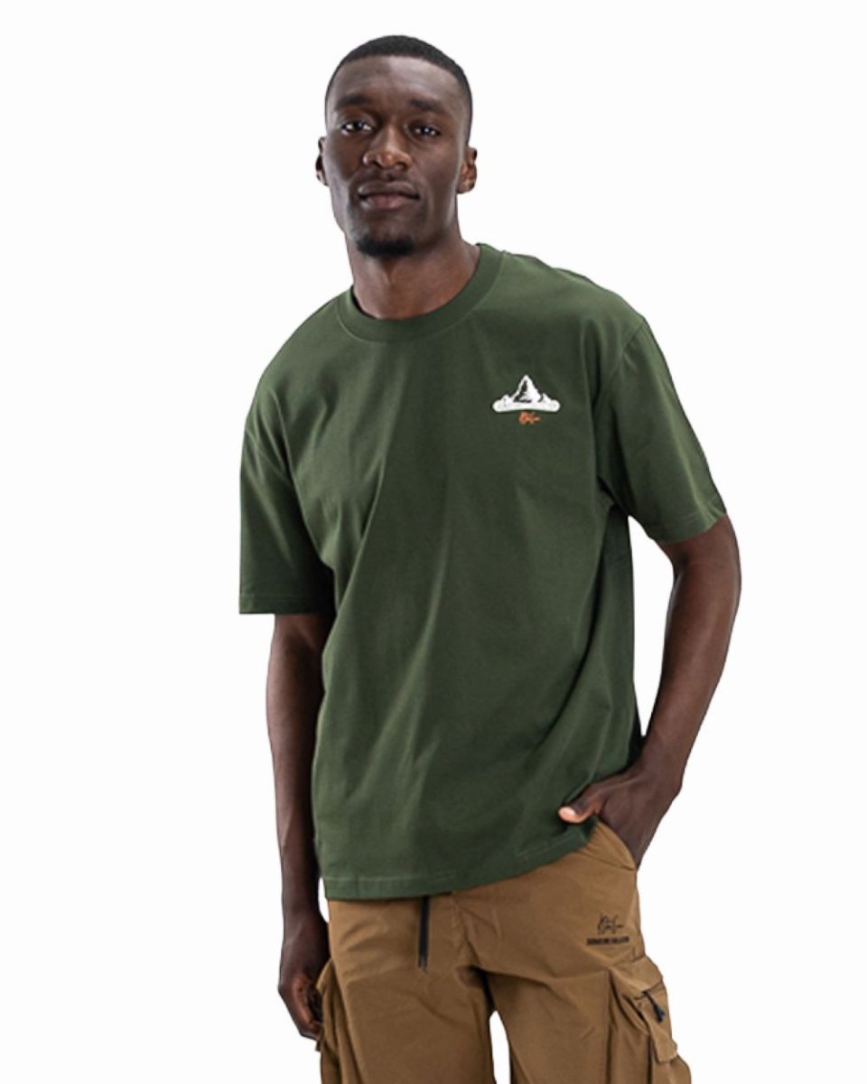 Men's Klevas Wilder Tee in olive color, casual short-sleeve T-shirt with a comfortable fit and subtle branding details.