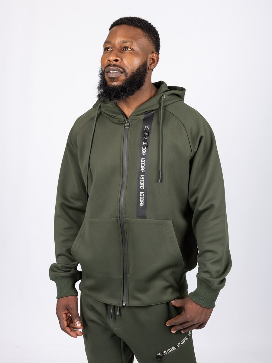 Lee Cooper Beniot Hoody Dark Green - Shazem - MENS HOODYS - LEE COOPER