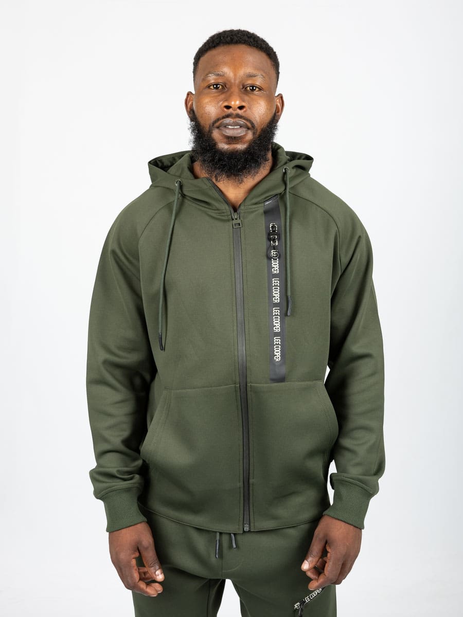 Lee Cooper Beniot Hoody Dark Green - Shazem - MENS HOODYS - LEE COOPER