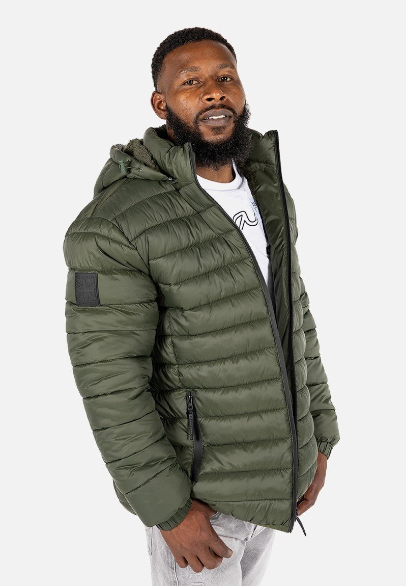 Lee Cooper Billy Puffer Jacket Olive - Shazem - MENS JACKETS - LEE COOPER