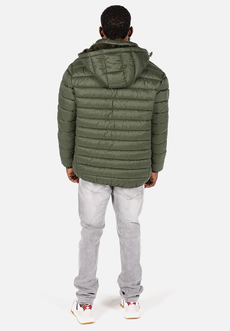 Lee Cooper Billy Puffer Jacket Olive - Shazem - MENS JACKETS - LEE COOPER