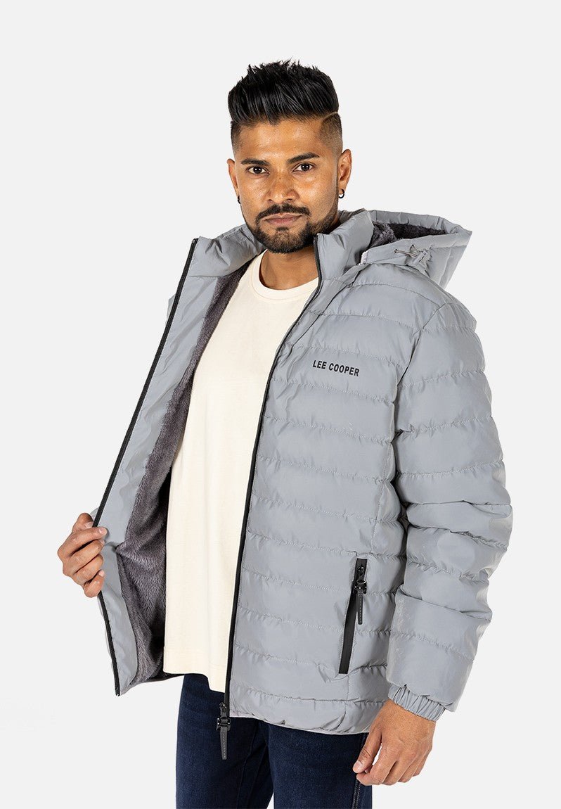 Lee Cooper Billy Puffer Jacket Reflective - Shazem - MENS JACKETS - LEE COOPER
