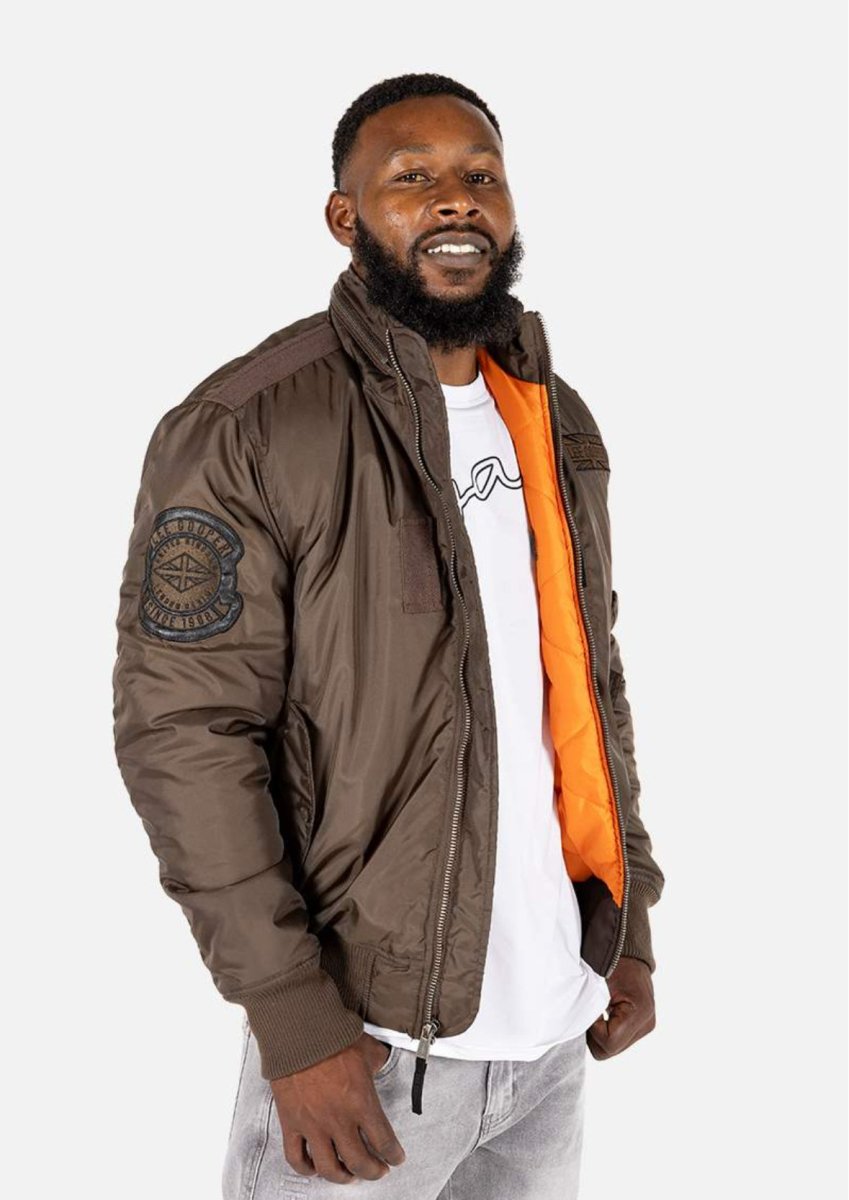 Lee Cooper Herschel Bomber Jacket Brown - Shazem - MENS JACKETS - LEE COOPER