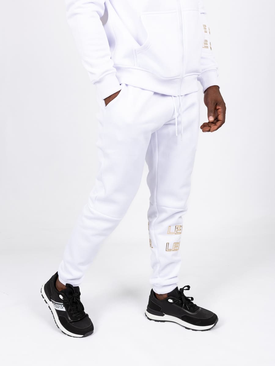 Lee Cooper Nkosi Pants White - Shazem - MENS TRACK PANTS - LEE COOPER