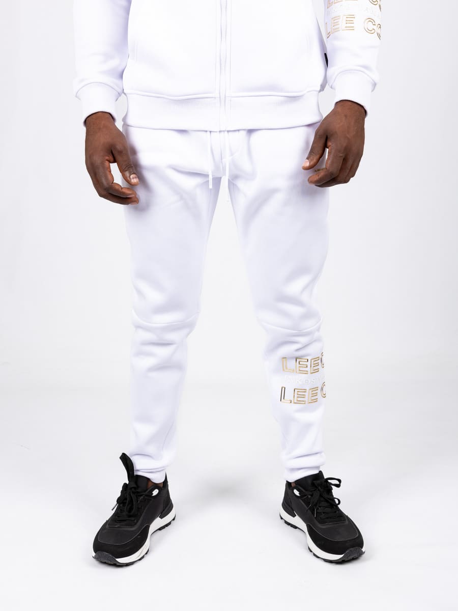 Lee Cooper Nkosi Pants White - Shazem - MENS TRACK PANTS - LEE COOPER