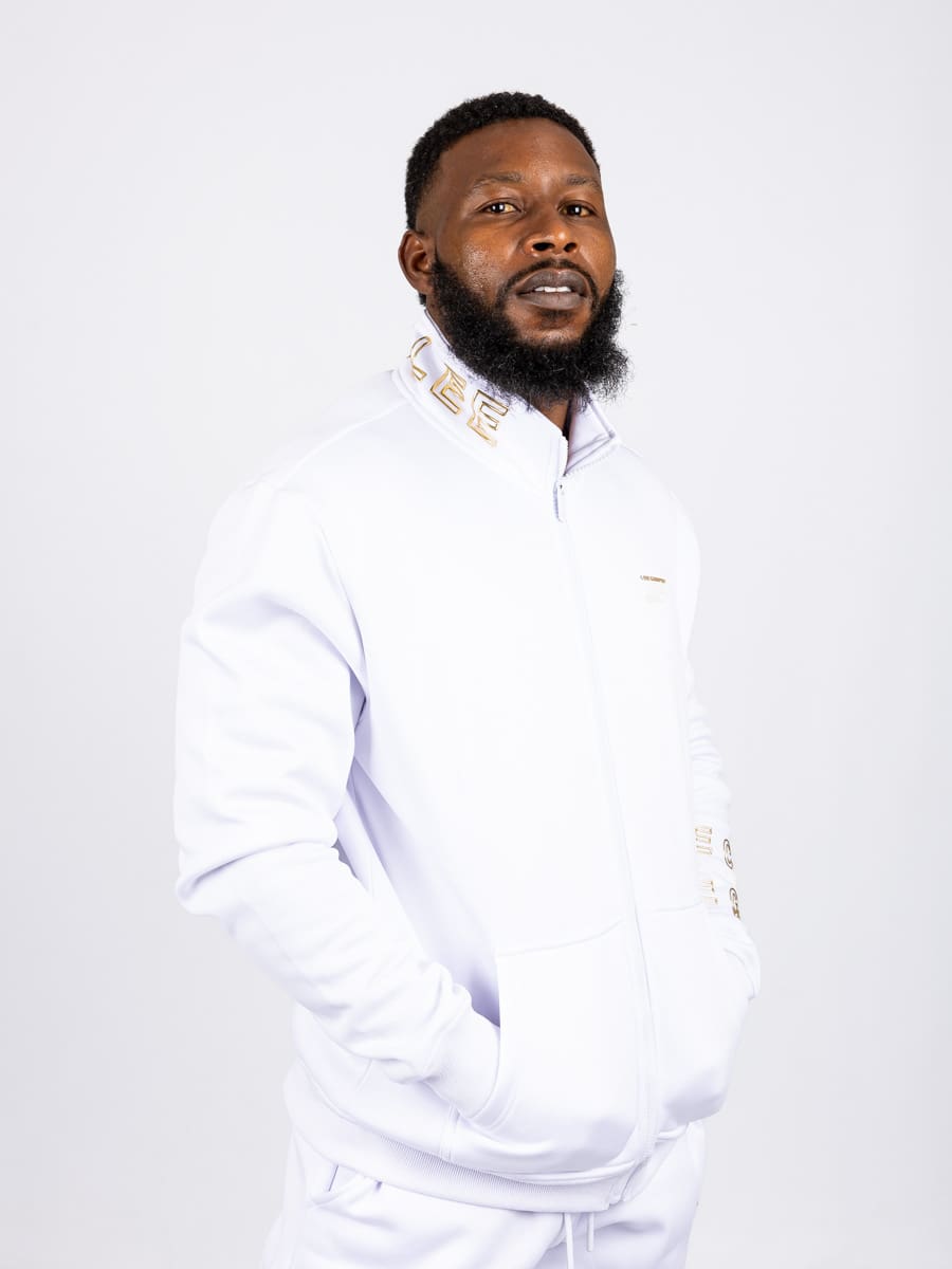 Lee Cooper Nkosi Top White - Shazem - MENS TRACK JACKETS - LEE COOPER