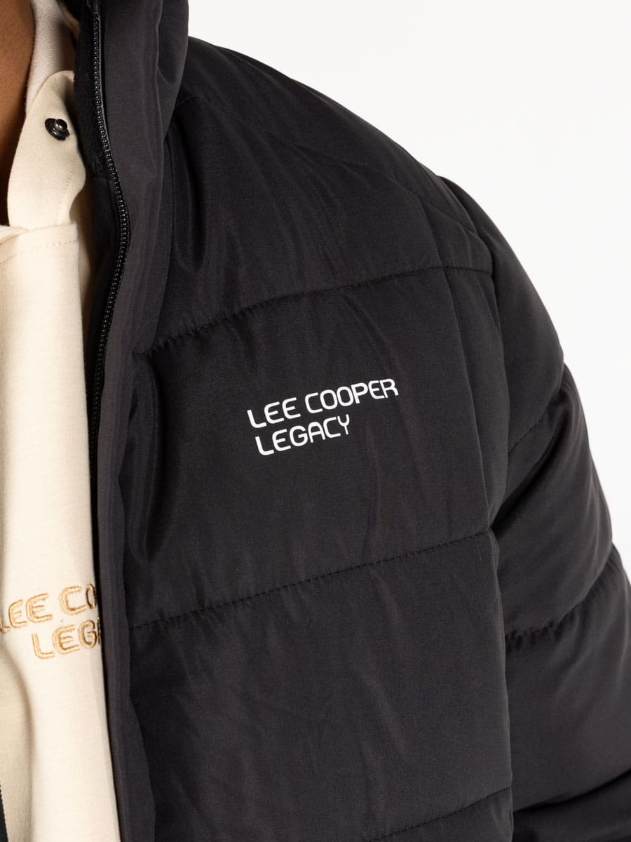 Lee Cooper Noam Puffer Jacket Black - Shazem - MENS JACKETS - LEE COOPER