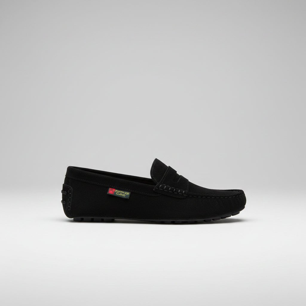 Martin Joe Suede Penny Moccasin - Black (M787) - Shazem - MENS CASUAL FOOTWEAR - MARTIN - JOE