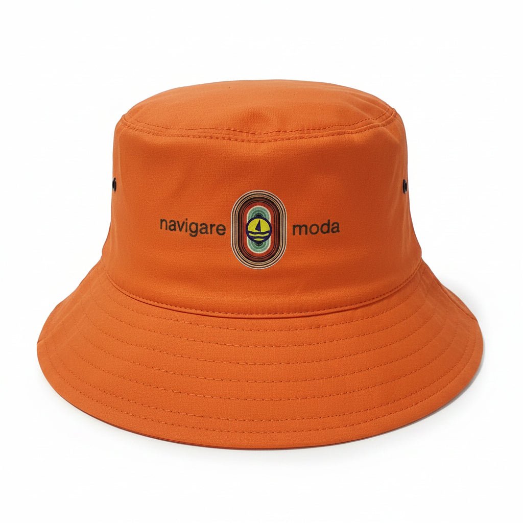 Navigare Floppy Moda orange men's headwear, stylish wide-brim hat with a casual design and vibrant orange color.
