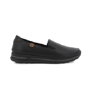 Black Pierre Cardin women's casual slip-on shoes, PCL10892 Antonia style, featuring comfortable slip-on design and sleek black finish.