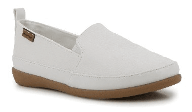 White Pierre Cardin women's casual slip-on shoe with a simple design and comfortable fit, ideal for everyday wear.