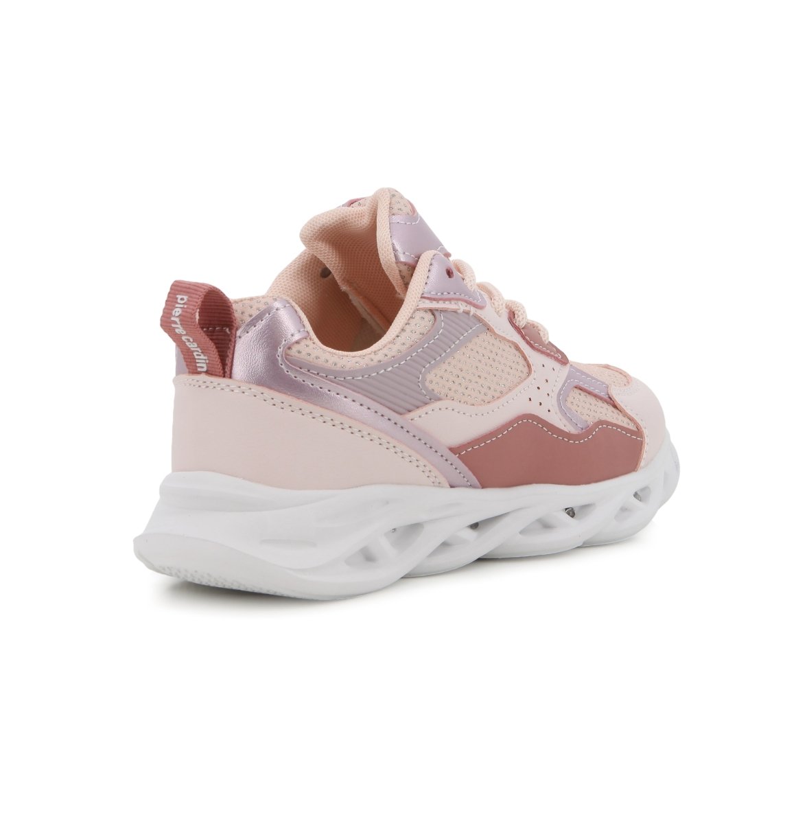 Pink multi Pierre Cardin Kids Phoenix 2 lace-up sneakers with durable soles and stylish design for children.