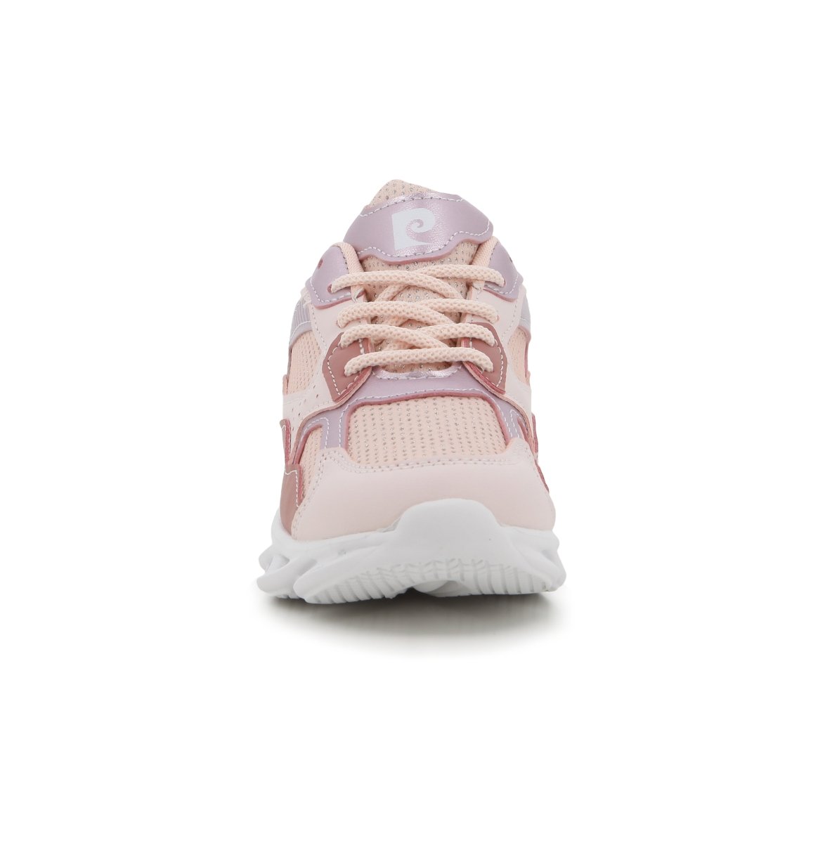 Pink multi Pierre Cardin Kids Phoenix 2 lace-up sneakers with white soles and playful design for children.
