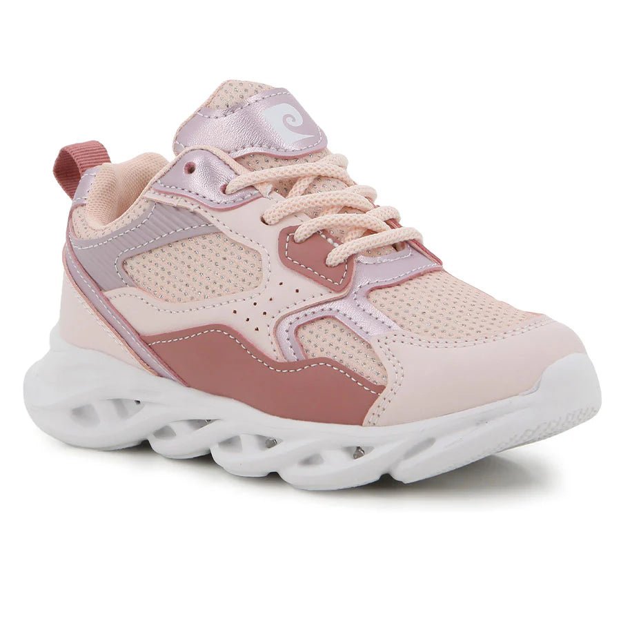 Pierre Cardin Phoenix 2 kids' pink multi casual lace-up sneakers, featuring comfortable design and colorful style for children.