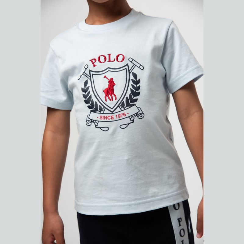 Polo Cory Crested Tee Sky Blue - Shazem - KIDS T - SHIRTS - POLO
