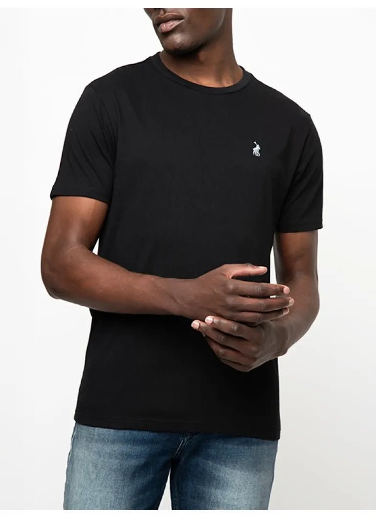 Polo Crew Neck Tee Black - Shazem - MENS T - SHIRTS - POLO