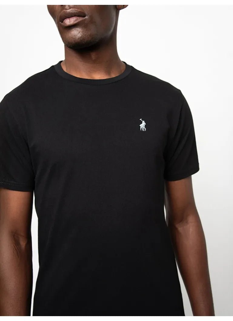 Polo Crew Neck Tee Black - Shazem - MENS T - SHIRTS - POLO