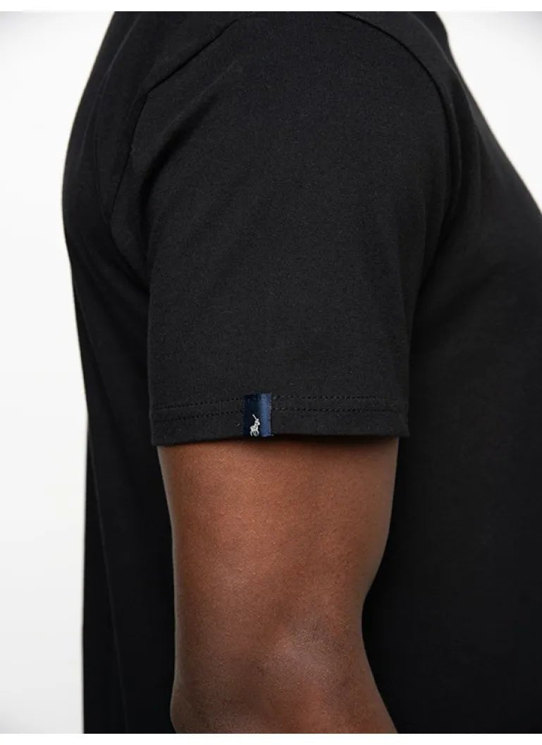 Polo Crew Neck Tee Black - Shazem - MENS T - SHIRTS - POLO