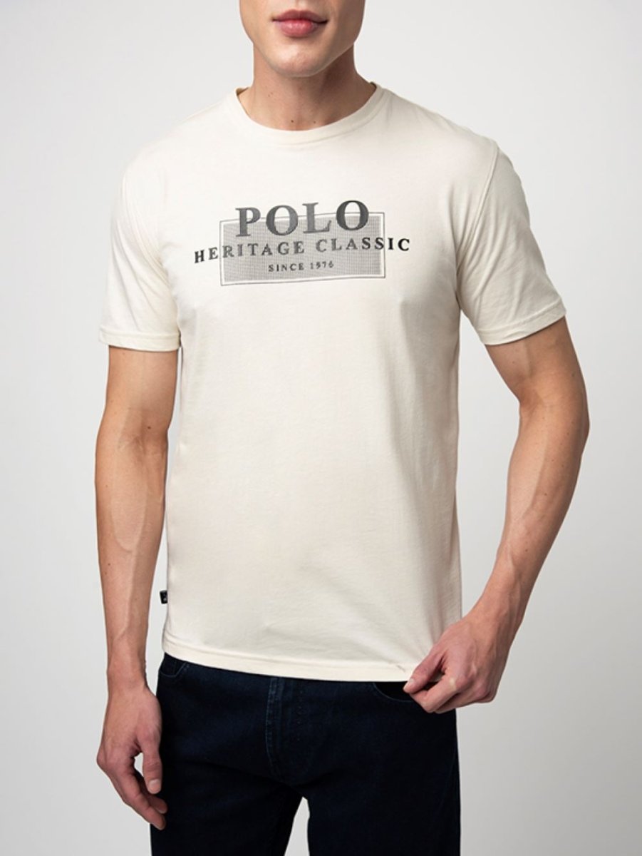 Polo Elliot Printed Graphic Tee Off White - Shazem - MENS T - SHIRTS - POLO
