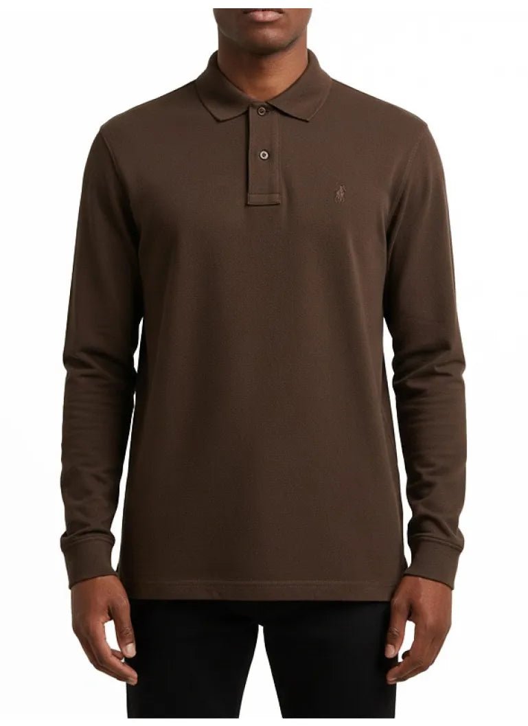 Polo Essential Pique LS Golfer Brown - Shazem - MENS GOLFER - POLO