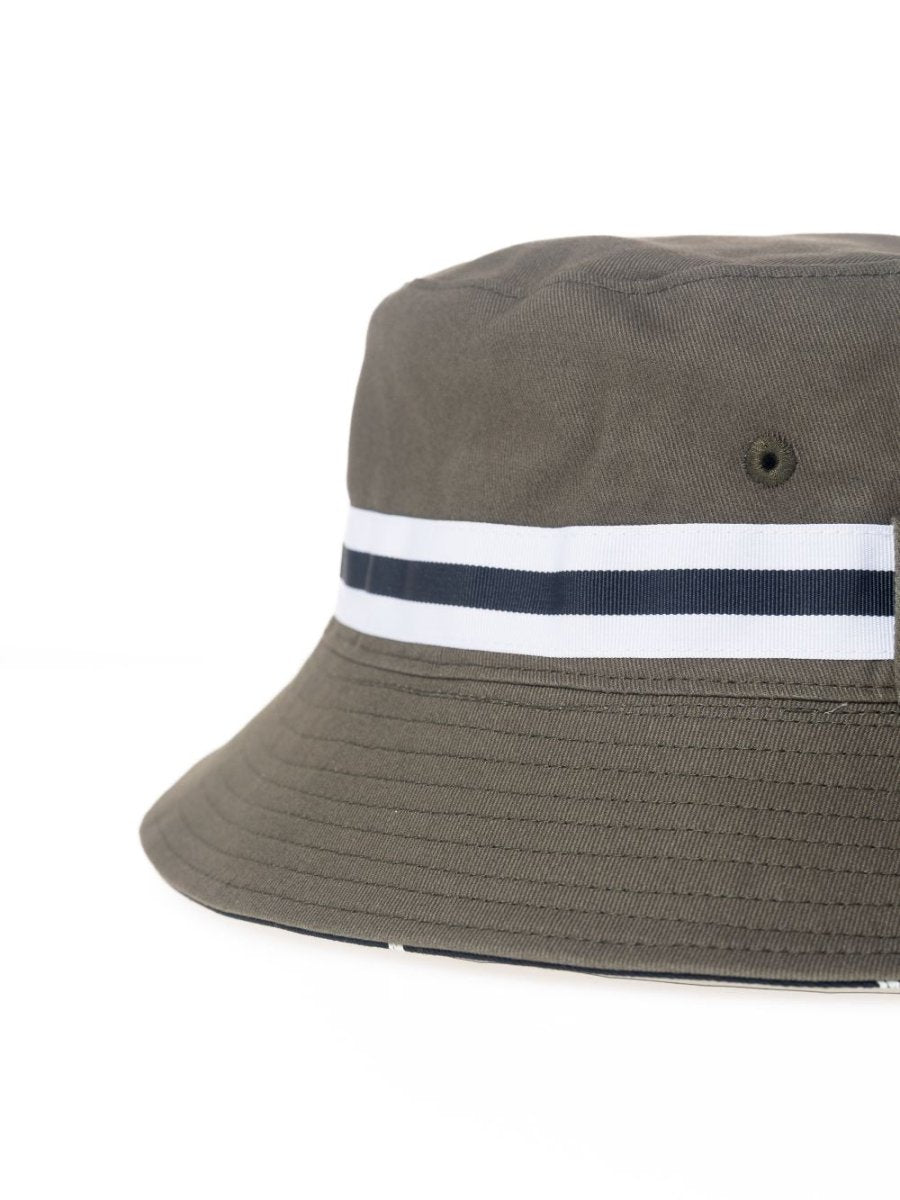 Polo Monogram Reversible Bucket Hat Olive/Navy - Shazem - MENS HEADWEAR - POLO