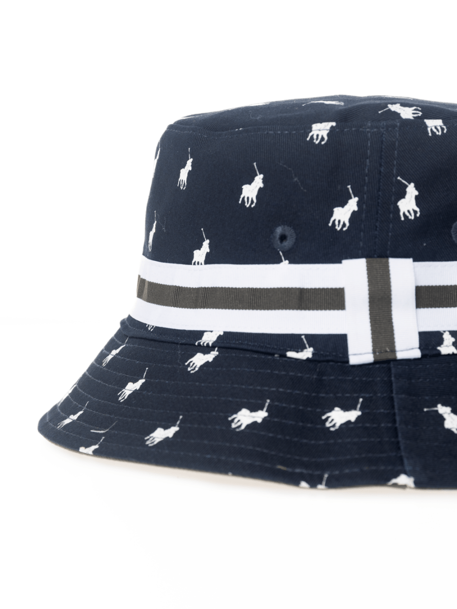 Polo Monogram Reversible Bucket Hat Olive/Navy - Shazem - MENS HEADWEAR - POLO