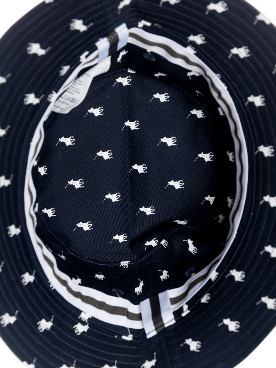 Polo Monogram Reversible Bucket Hat Olive/Navy - Shazem - MENS HEADWEAR - POLO
