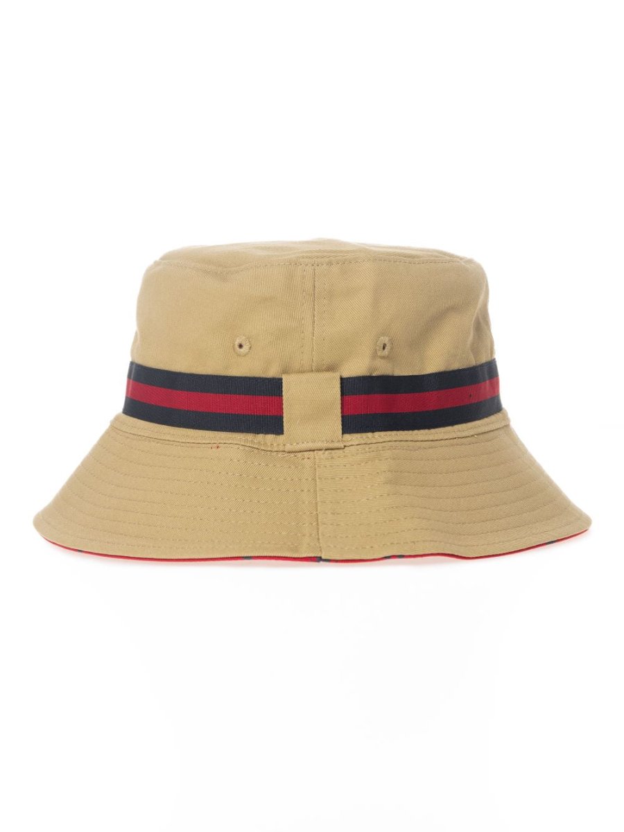 Polo Monogram Reversible Bucket Hat Stone/Red - Shazem - MENS HEADWEAR - POLO