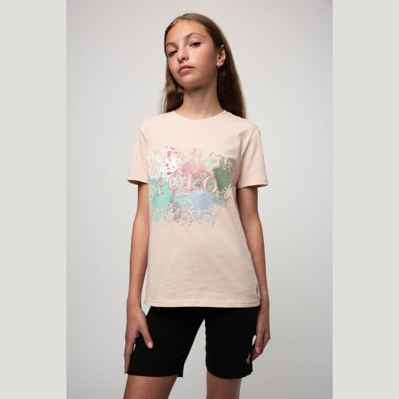 Polo Paige Printed Tee Dusty Pink - Shazem - KIDS SHIRTS - POLO