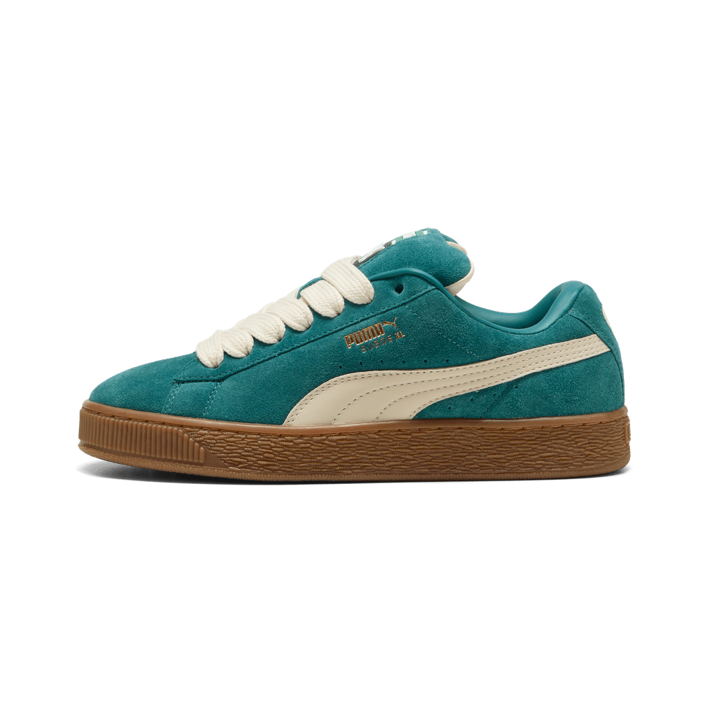 Puma Men's Suede XL sneakers in black with white accents, featuring suede upper and Puma branding on the side.