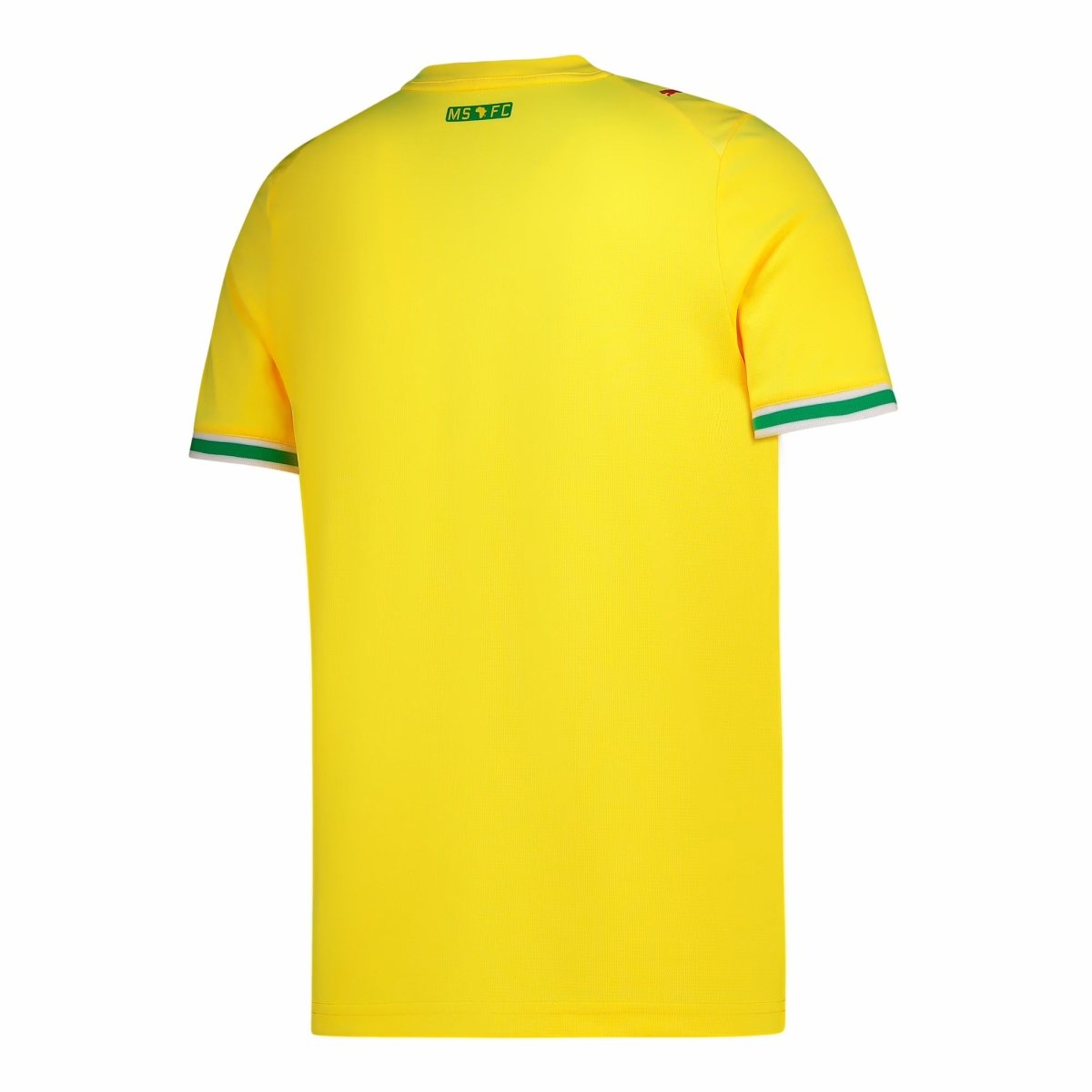 Puma MSFC home replica jersey for men in yellow blaze with red accents, featuring team logo and athletic fit.