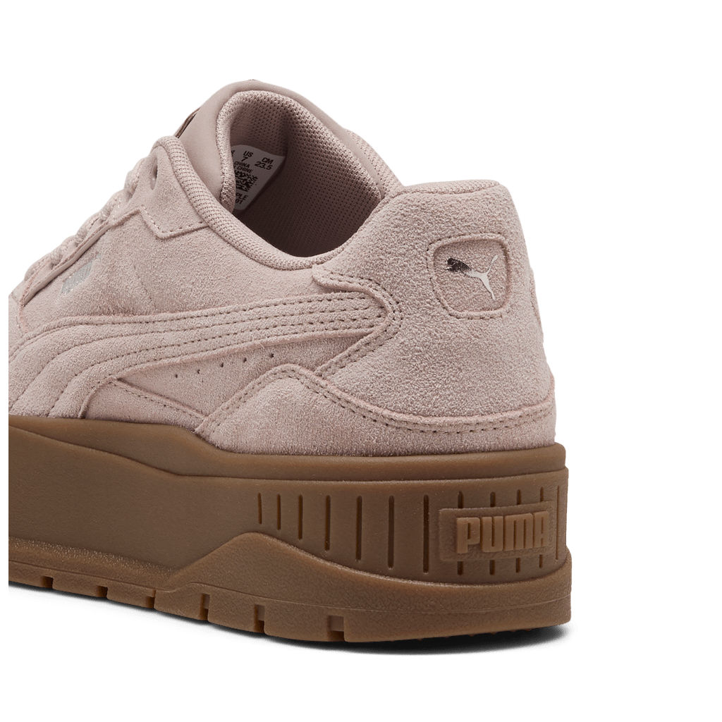 Puma Womens Karmen Idol II Suede sneakers in Rose Latte color, stylish women's sneakers with suede material and comfortable fit.