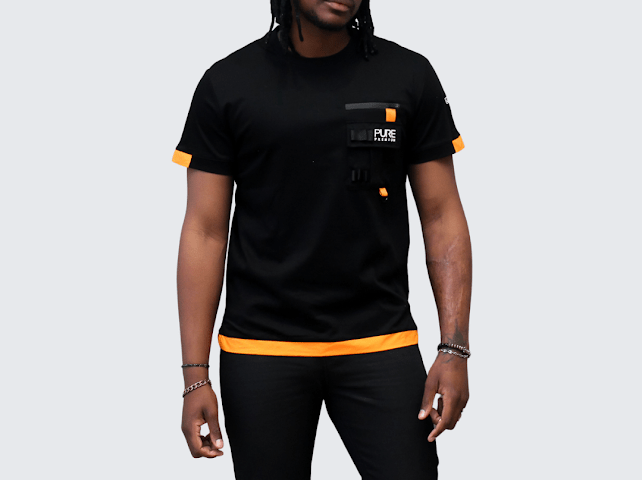 Pure Premium Sanguinetti Tee Black/Orange - Shazem - MENS T - SHIRTS - PURE PREMIUM