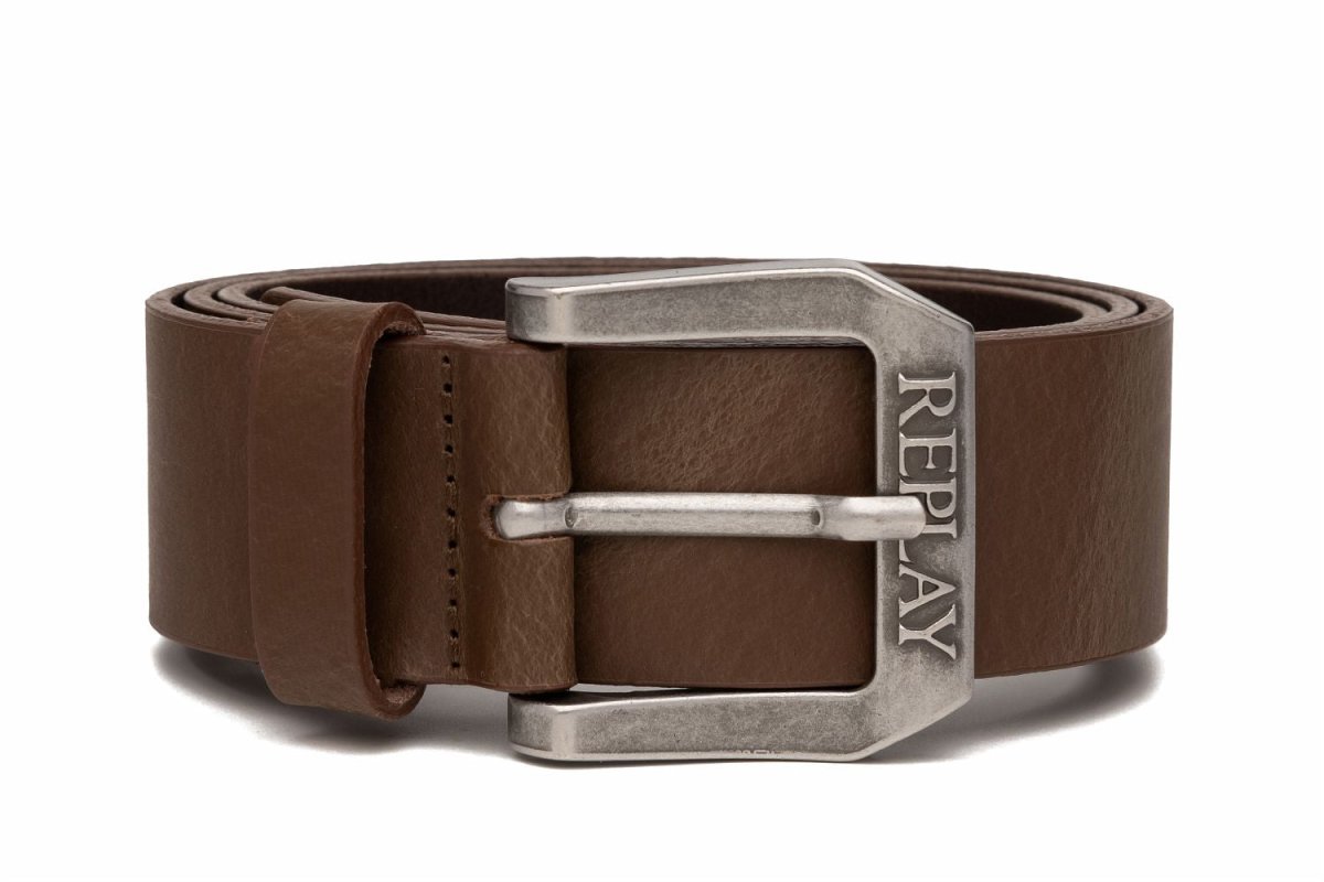 Replay Belt Dark Brown Wood - AM2417 - Shazem - MENS BELTS - REPLAY