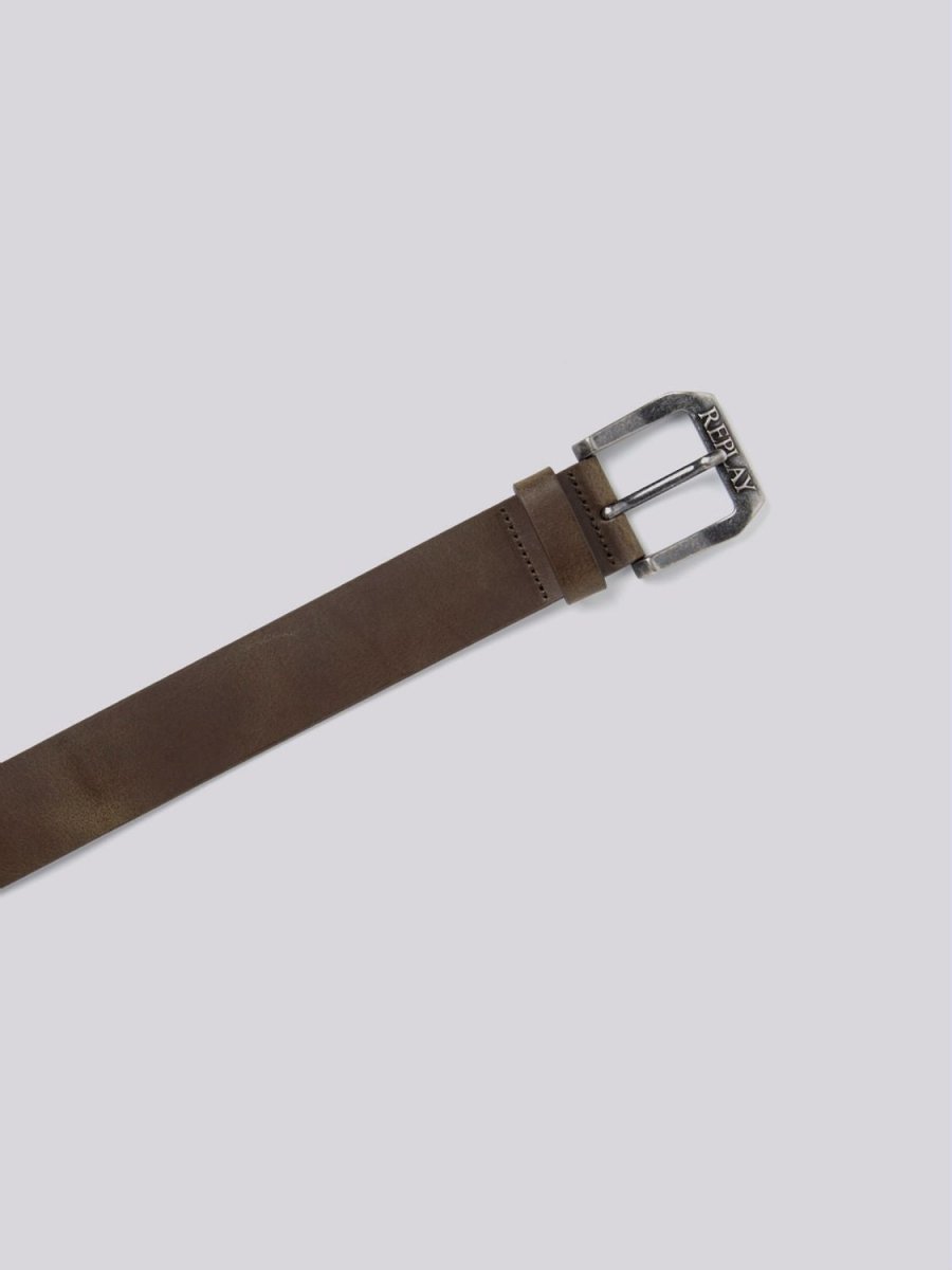Replay Belt Dark Brown Wood - AM2417 - Shazem - MENS BELTS - REPLAY