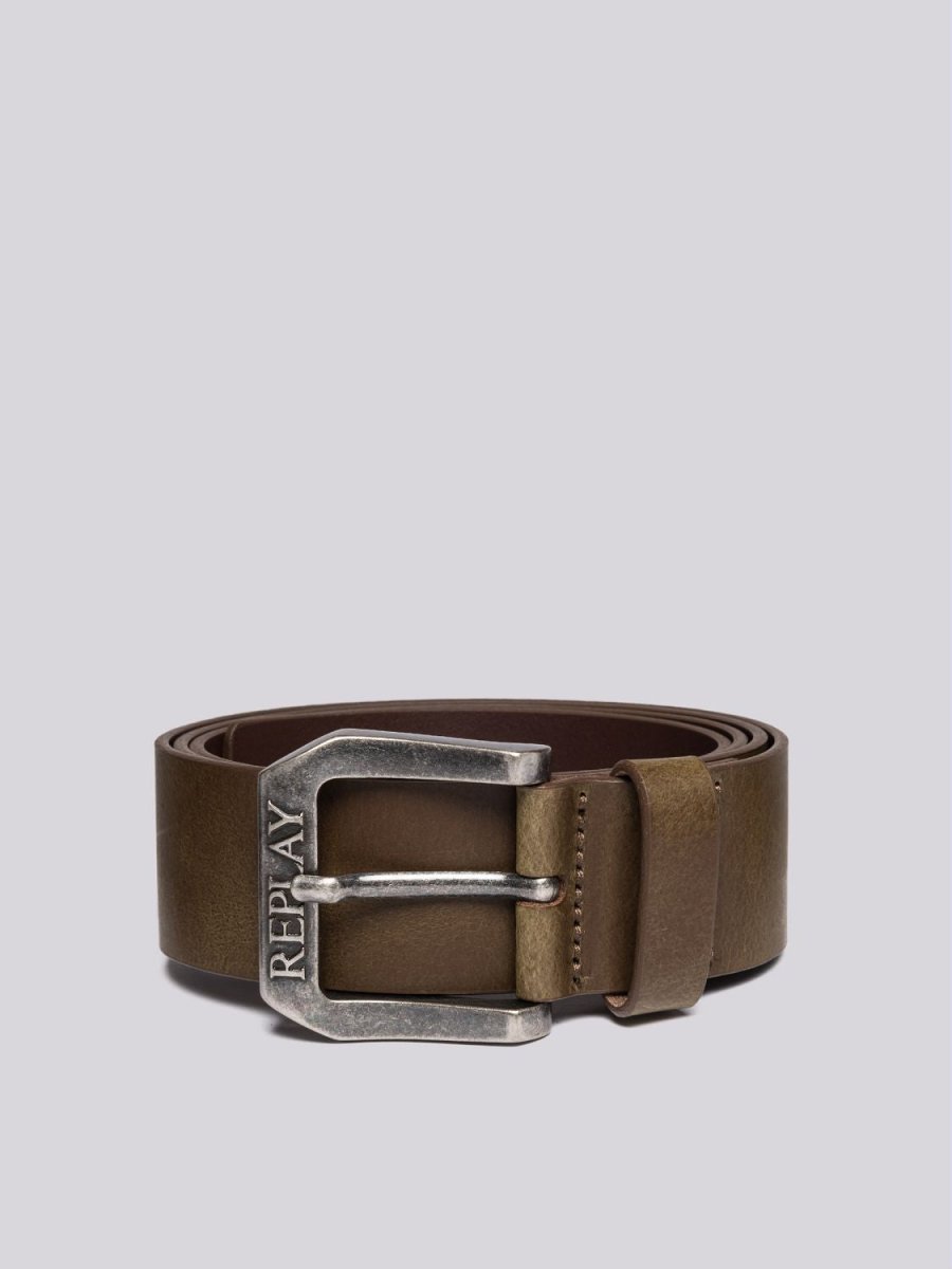 Replay Belt Dark Brown Wood - AM2417 - Shazem - MENS BELTS - REPLAY