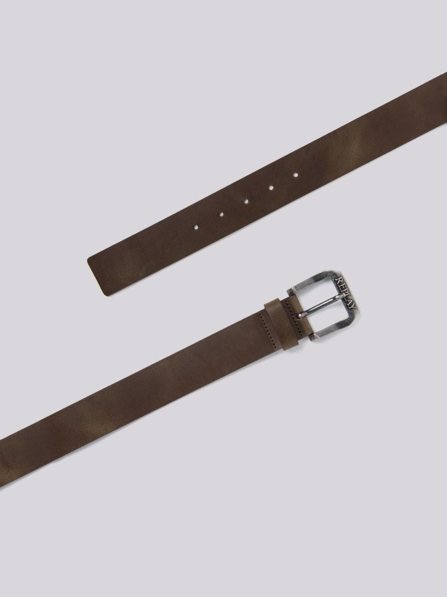 Replay Belt Dark Brown Wood - AM2417 - Shazem - MENS BELTS - REPLAY