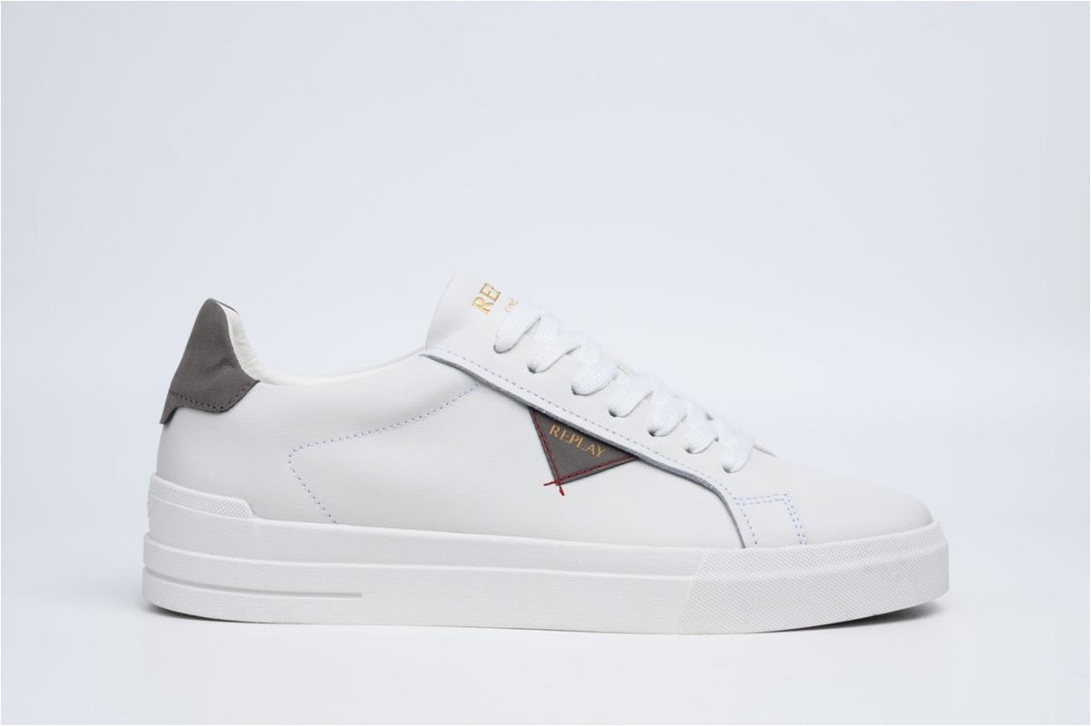 Replay Evan Class white-grey men's sneakers with stylish design and white and grey color blocking.