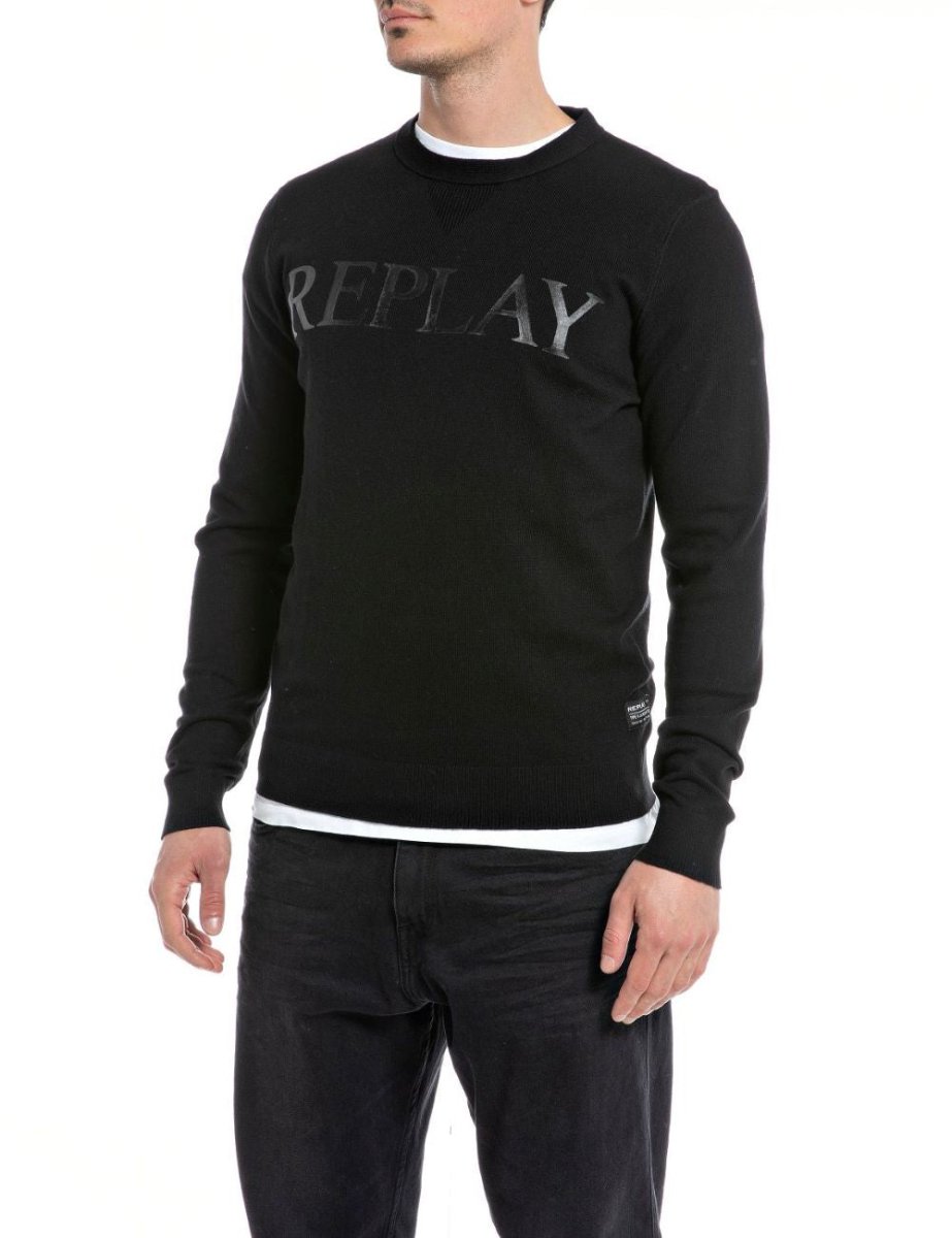 Replay Kintwear Black - UK2505 - Shazem - MENS KNITWEAR - REPLAY